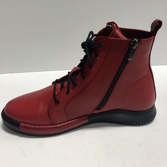 Spring Step Women’s Yaple, Red Leather Zip Booties, Size EU 38, US 7.5-8M - Picture 2 of 6